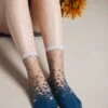 Chaussettes Transparentes à Pois NakaMeguro Denim -Le Bar à Chaussettes 1CHNAKDE 1