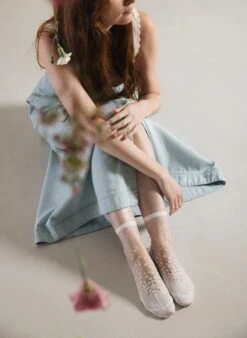 Chaussettes Transparentes à Pois NakaMeguro White -Le Bar à Chaussettes 1CHNAKWH 3