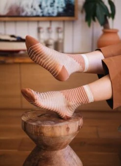 Chaussettes Transparentes à Paillettes Shibuya Caramel