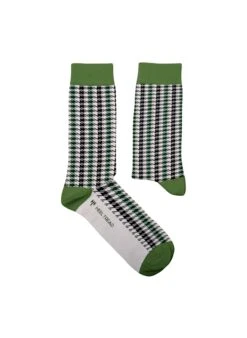 Chaussettes Pied De Poule Vert (Tissus Porsche)