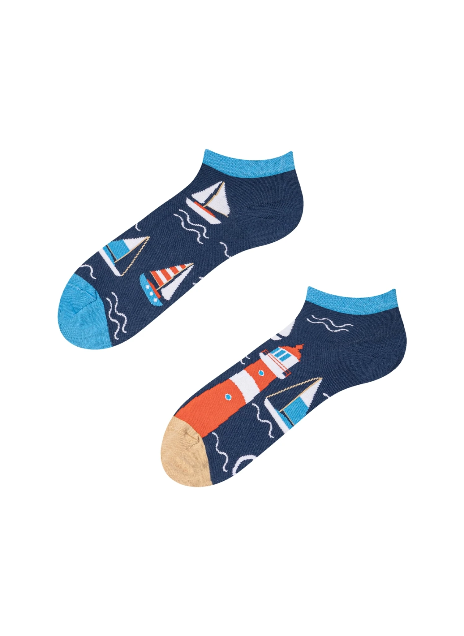 Socquettes Phare Et Bateaux à Voile 1 Socquettes Phare Et Bateaux à Voile