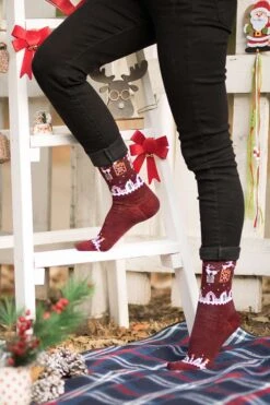 Chaussettes Laine Mérinos Cadeaux Bordeaux -Le Bar à Chaussettes 43 1