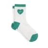 Chaussettes Cœur Pailleté - Blanc & Vert