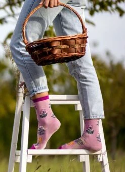 Chaussettes Coton Bio Fleurs & Herbes - Roses -Le Bar à Chaussettes 4 6133efc2 ff83 4fc8 9c50 f7f07e577856