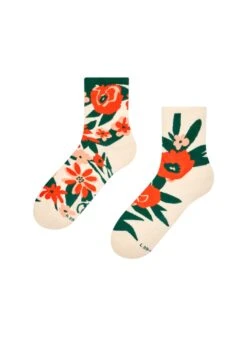 Chaussettes Courtes Jardin De Coquelicots