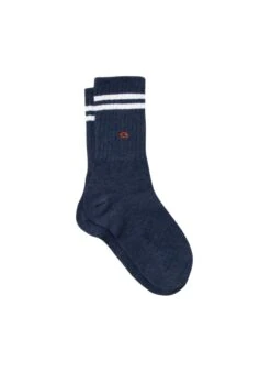Chaussettes Rétro - Bleu & Rayé Blanc