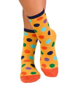Chaussettes En Bambou à Pois - Jaune