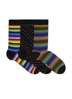Boite De 3 Paires De Chaussettes Fines En Bambou Arc-en-Ciel