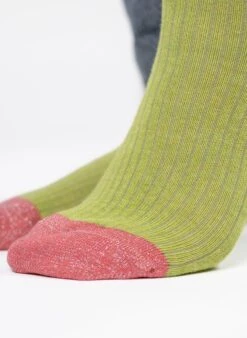 Chaussettes Cœur Pailleté - Vert Olive & Rose -Le Bar à Chaussettes 6 73cb6719 3162 496c 86ed 37e3323a0a98