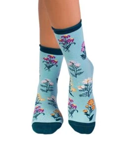 Chaussettes Coton Bio Fleurs & Herbes - Menthes