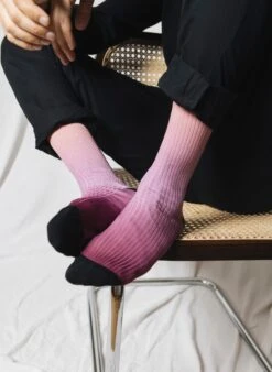 Chaussettes Côtelées Panorama No 1 - Violet & Rose -Le Bar à Chaussettes 7 01e7518e 06b0 4aea bac0 f93008dc2a8c