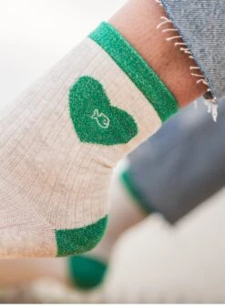 Chaussettes Cœur Pailleté - Blanc & Vert -Le Bar à Chaussettes 7 4cb2f892 9e80 4db8 a6e2 d1c31f61dafd