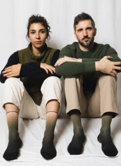 Chaussettes Côtelées Panorama No 3 - Vert & Beige -Le Bar à Chaussettes 8 91e687a7 943f 440d bbc1 c680995ecc10