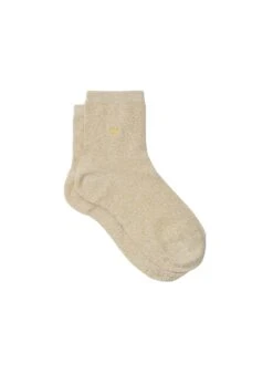Chaussettes à Paillettes Unies - Beige