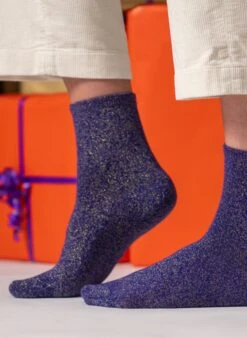 Chaussettes à Paillettes Unies - Violet 7 Chaussettes à Paillettes Unies - Violet -Le Bar à Chaussettes CP12 V 2