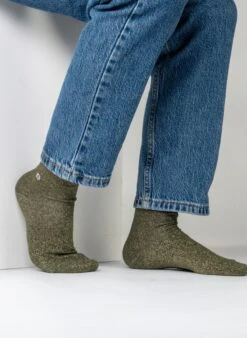 Chaussettes à Paillettes Unies - Kaki 5 Chaussettes à Paillettes Unies - Kaki -Le Bar à Chaussettes CP17 Kaki VBF2