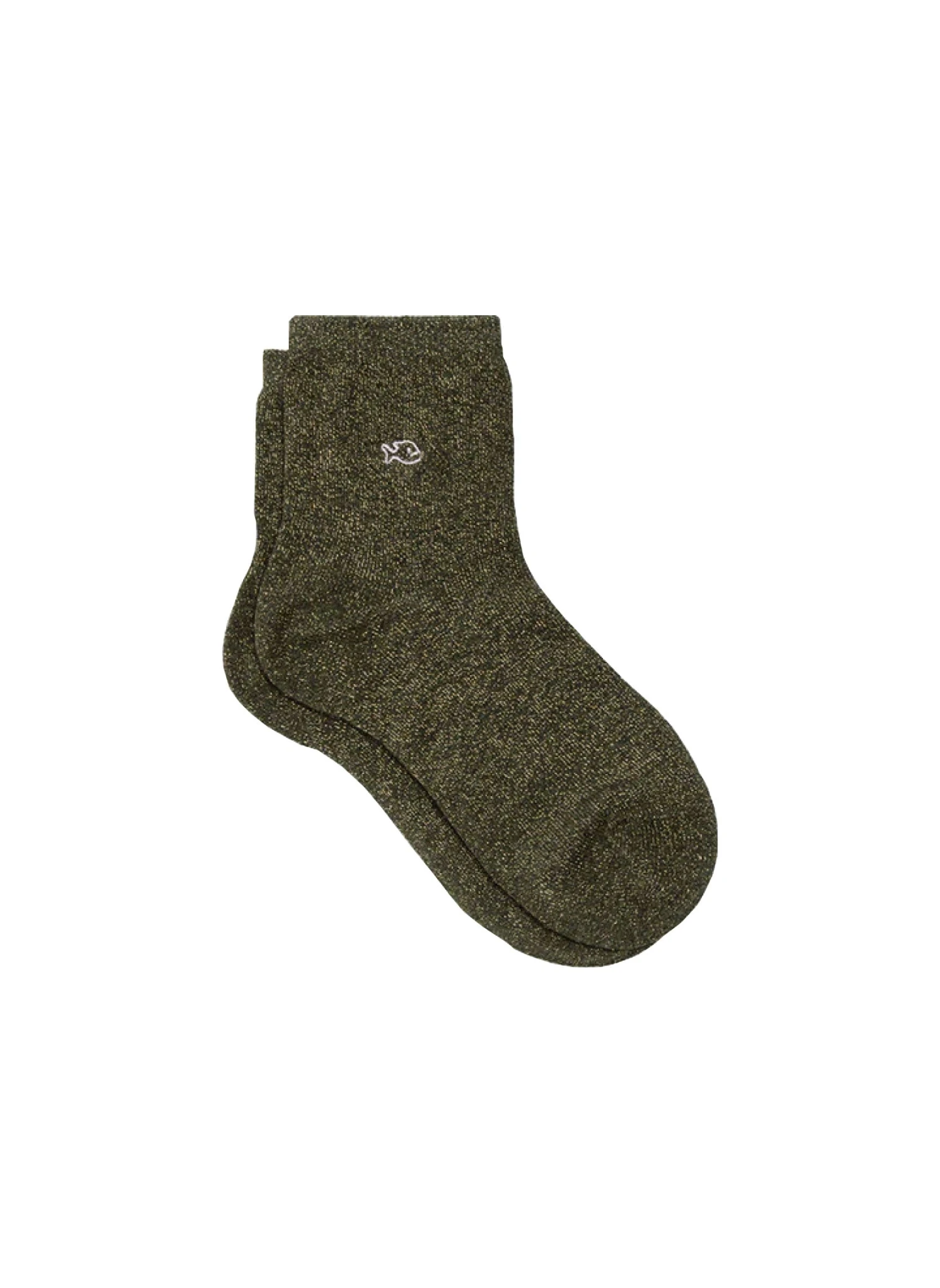 Chaussettes à Paillettes Unies - Kaki 1 Chaussettes à Paillettes Unies - Kaki