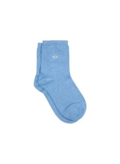 Chaussettes à Paillettes Unies - Bleu Clair