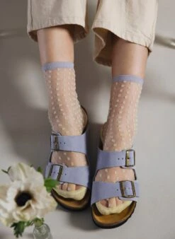 Chaussettes Transparentes à Pois Crescent Dunes Yellow -Le Bar à Chaussettes CrescentDunesYellow VFB 2