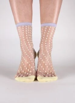 Chaussettes Transparentes à Pois Crescent Dunes Yellow -Le Bar à Chaussettes CrescentDunesYellow VFB 3