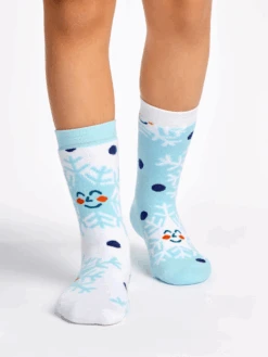 Chaussettes Chaudes Enfants Flocons De Neige Joyeux -Le Bar à Chaussettes D K SC WS C C 2029 02