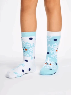 Chaussettes Chaudes Enfants Flocons De Neige Joyeux -Le Bar à Chaussettes D K SC WS C C 2029 03