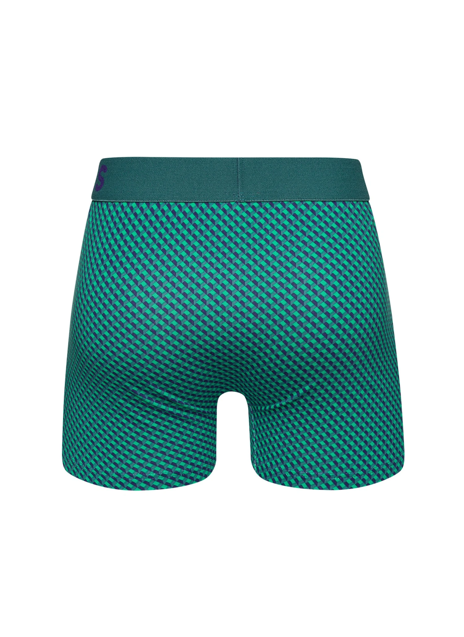 Boxer Homme Motif Jacquard Bleu & Vert 3 Boxer Homme Motif Jacquard Bleu & Vert – Image 3