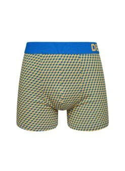 Boxer Homme Motif Jacquard Bleu & Jaune
