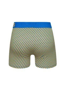 Boxer Homme Motif Jacquard Bleu & Jaune -Le Bar à Chaussettes D M UN T B C 1219 2