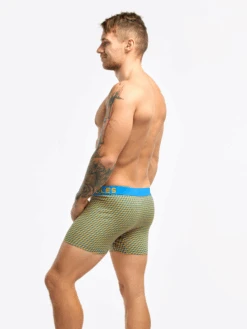 Boxer Homme Motif Jacquard Bleu & Jaune -Le Bar à Chaussettes D M UN T B C 1219 4