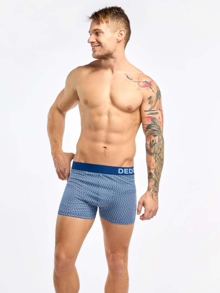 Boxer Homme Motif Jacquard Bleu & Gris 2 Boxer Homme Motif Jacquard Bleu & Gris – Image 2