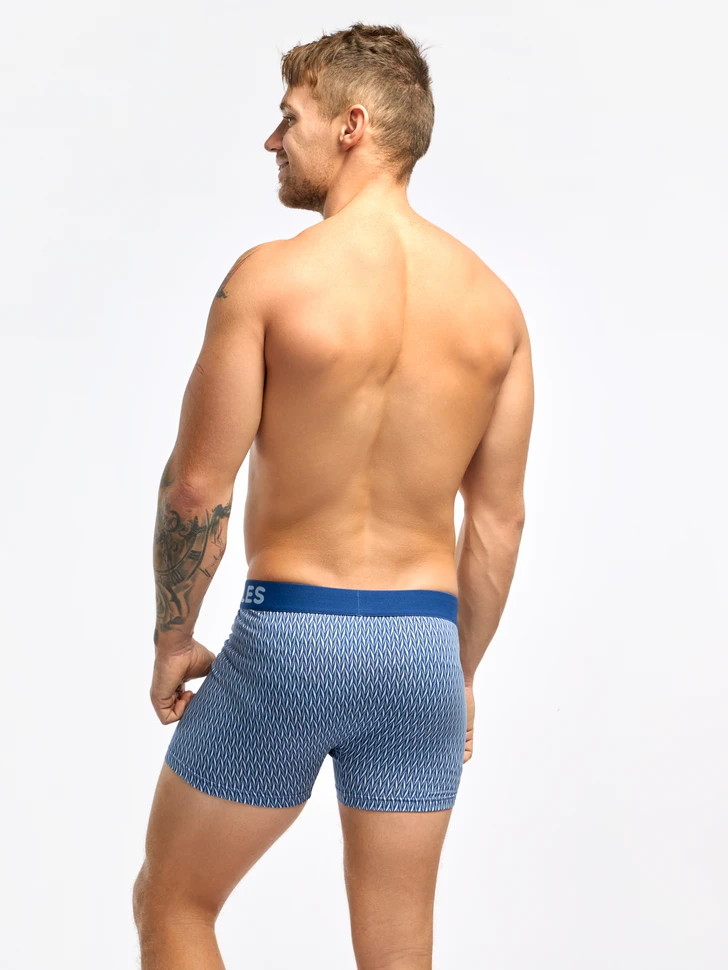 Boxer Homme Motif Jacquard Bleu & Gris 4 Boxer Homme Motif Jacquard Bleu & Gris – Image 4