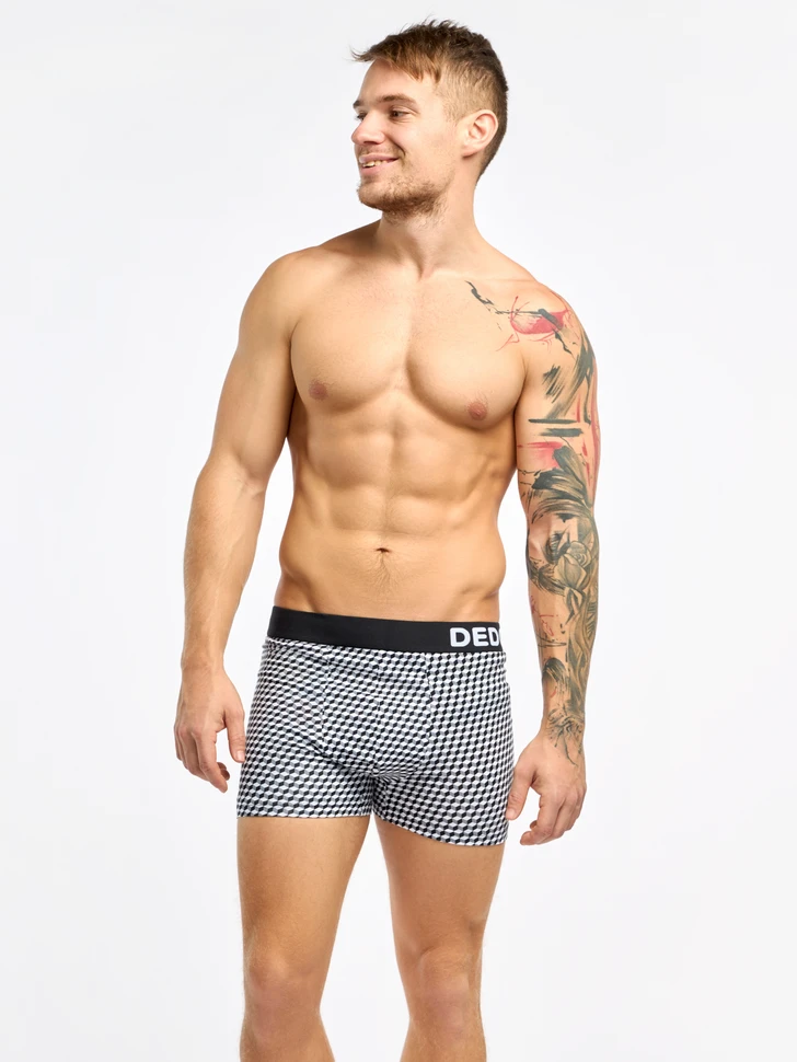 Boxer Homme Motif Jacquard Noir & Blanc 2 Boxer Homme Motif Jacquard Noir & Blanc – Image 2