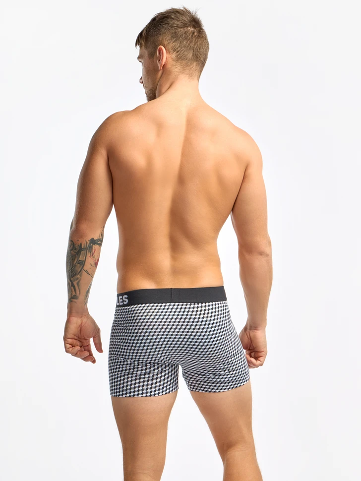 Boxer Homme Motif Jacquard Noir & Blanc 4 Boxer Homme Motif Jacquard Noir & Blanc – Image 4