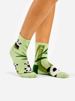 Chaussettes Courtes Panda Et Bambou -Le Bar à Chaussettes D U SC CS 02 C C OKT 2204 Crew Socks Pandas Bamboo 3