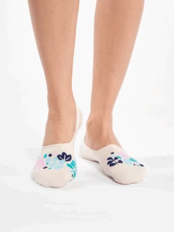 Protège-pieds Feuilles Turquoise 4 Protège-pieds Feuilles Turquoise -Le Bar à Chaussettes D U SC NSS C C 2097 2