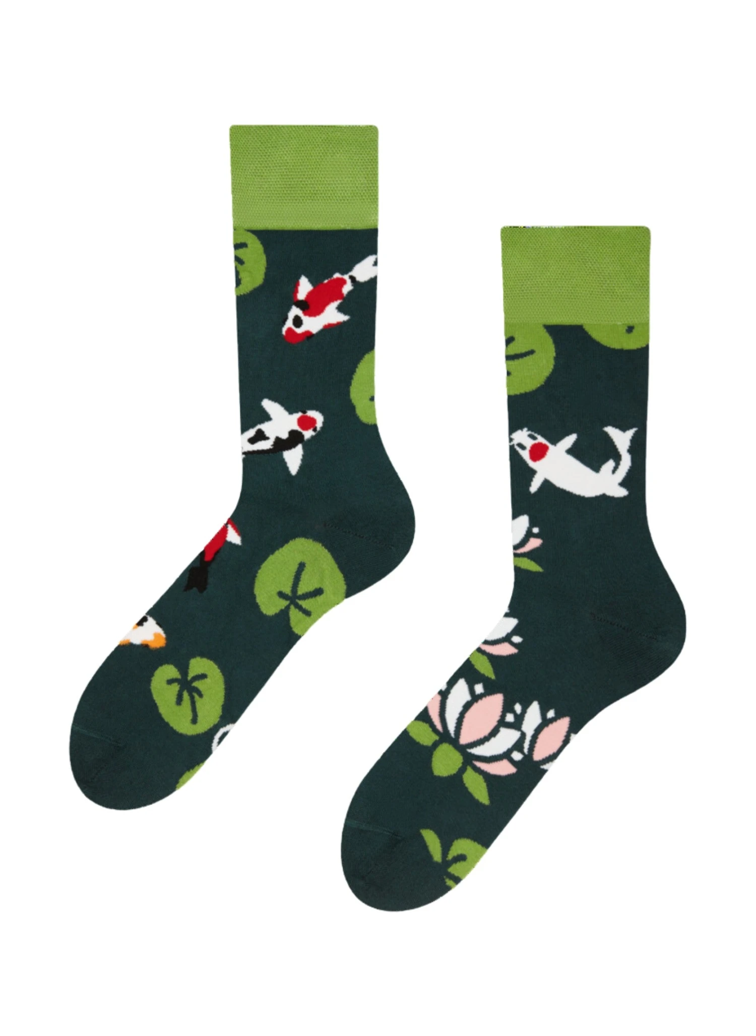 Chaussettes Bambou Poissons Koï Et Nénuphars 1 Chaussettes Bambou Poissons Koï Et Nénuphars