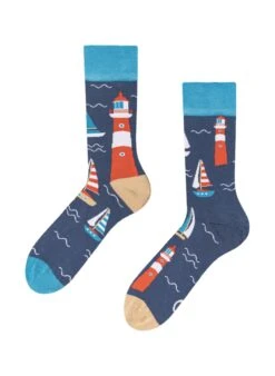 Chaussettes Bambou Phare Et Bateaux à Voile