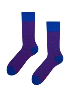 Chaussettes Bambou Jacquard Bleues Et Magenta