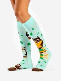 Chaussettes Mi-Bas Hibou & Livres -Le Bar à Chaussettes D W H UKS C C OKT 2193 2