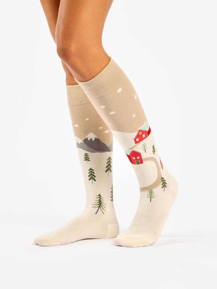Chaussettes Mi-Bas Paysage Hivernal 2 Chaussettes Mi-Bas Paysage Hivernal – Image 2