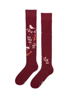 Chaussettes Au-dessus Des Genoux Oiseaux Et Baies