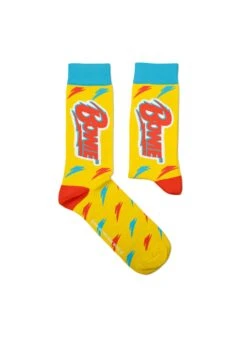 Lot De 2 Paires De Chaussettes David Bowie, Lightning -Le Bar à Chaussettes DB Lightning Jaune et bleu1