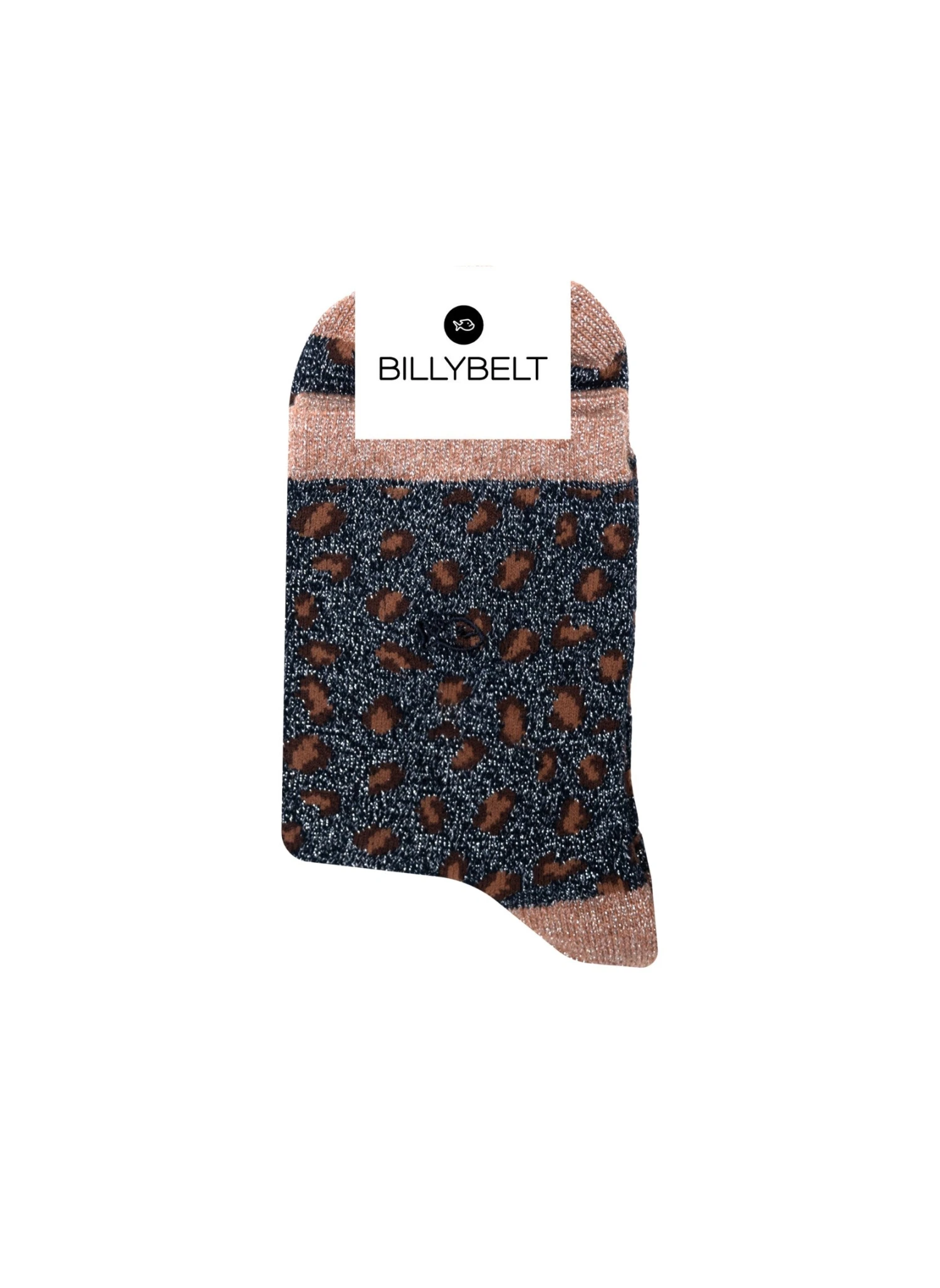 Chaussettes à Paillettes Léopard - Marine 2 Chaussettes à Paillettes Léopard - Marine – Image 2