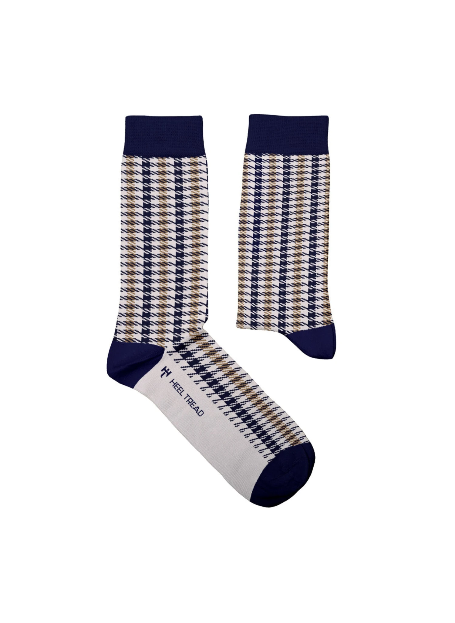 Chaussettes Pied De Poule Beige (Tissus Porsche) 1 Chaussettes Pied De Poule Beige (Tissus Porsche)