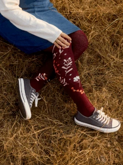 Chaussettes Au-dessus Des Genoux Oiseaux Et Baies -Le Bar à Chaussettes Over the Knee Socks Birds Berries 3 1