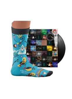 Chaussettes Pink Floyd, Dark Side Of The Moon, Bleues -Le Bar à Chaussettes PF dark side bleu2