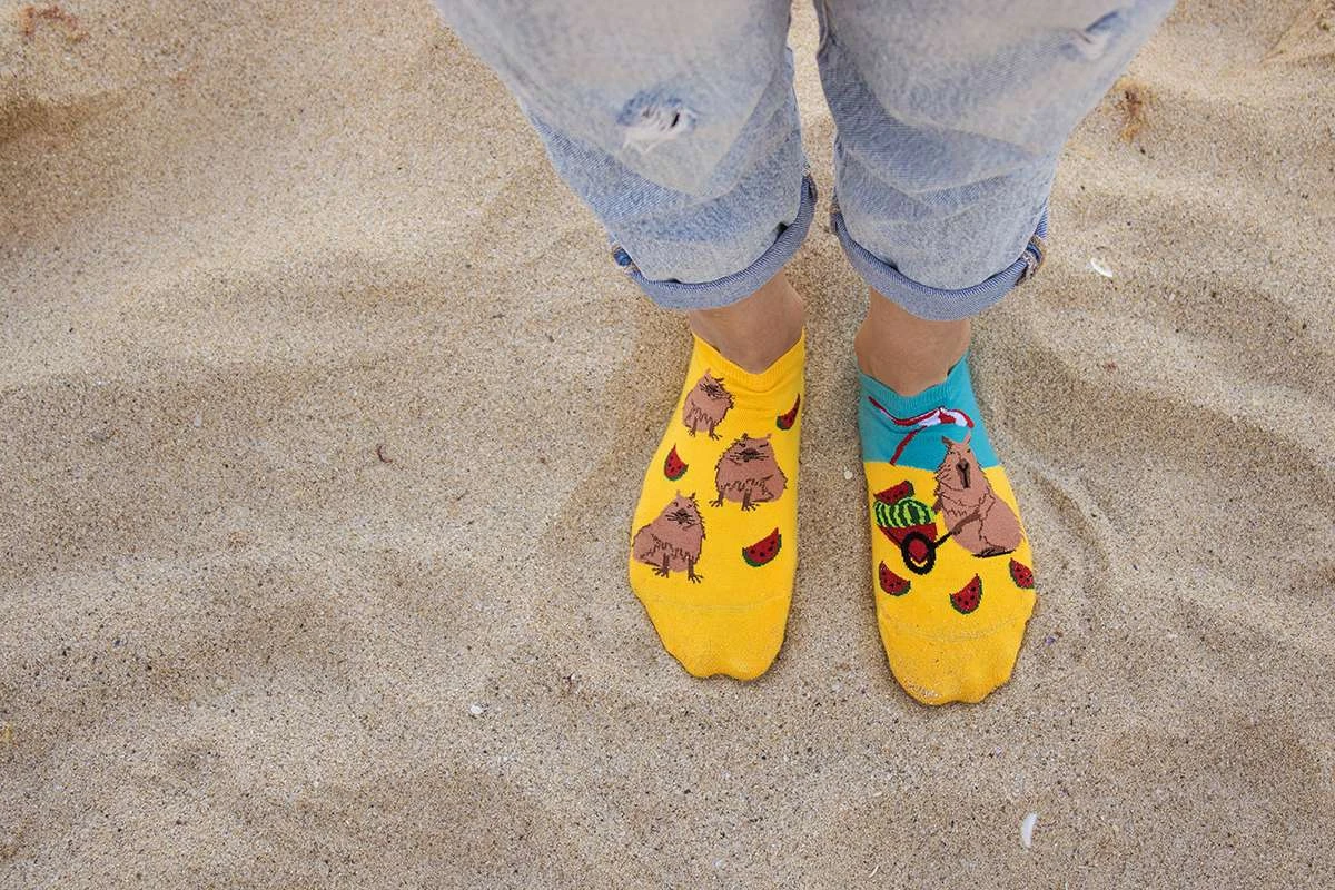 Socquettes Arty Georges Le Capybara à La Plage 5 Socquettes Arty Georges Le Capybara à La Plage – Image 5