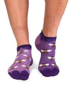 Socquettes En Bambou Abeilles - Violettes -Le Bar à Chaussettes PH06 011 VFB 2