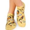 Socquettes En Bambou Oiseaux & Fleurs - Jaunes Pastel -Le Bar à Chaussettes PH06 152 VFB 1